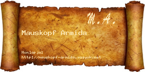 Mauskopf Armida névjegykártya